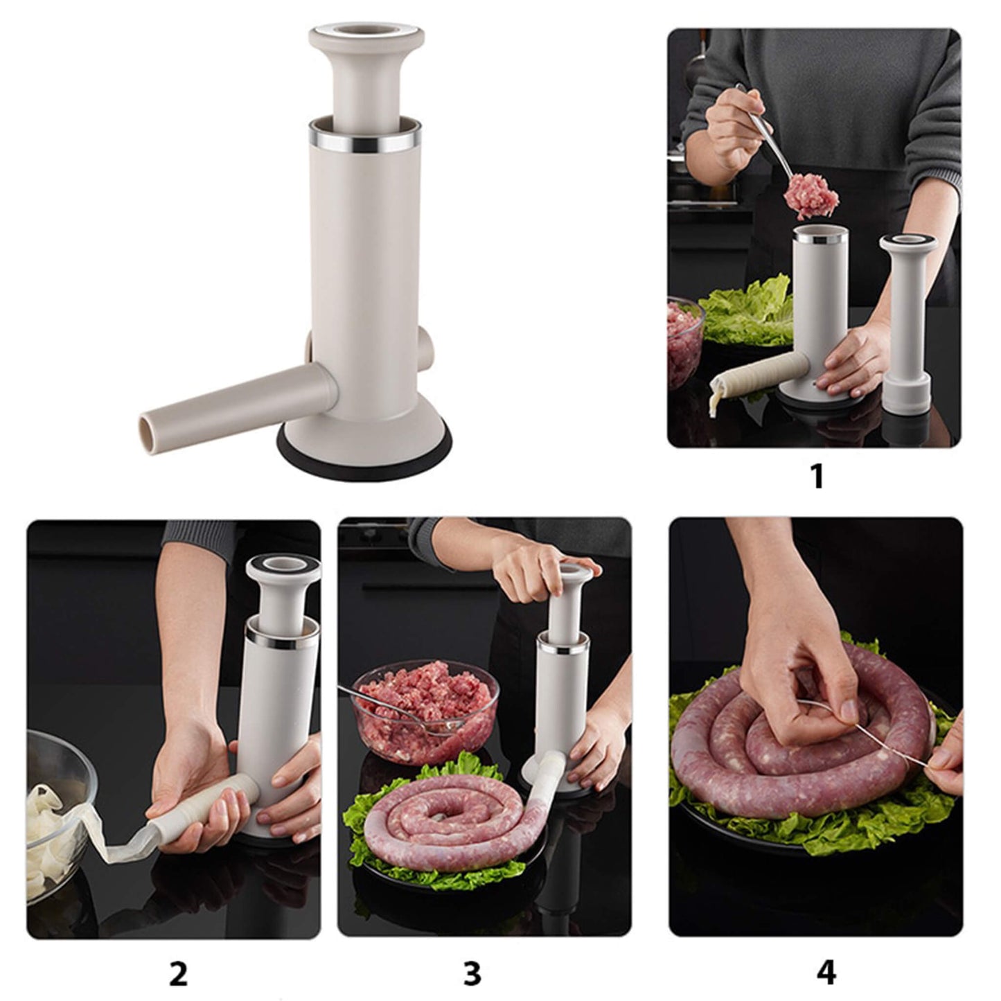 Creative 2 in 1 Sausage Stuffer Meatballs Maker