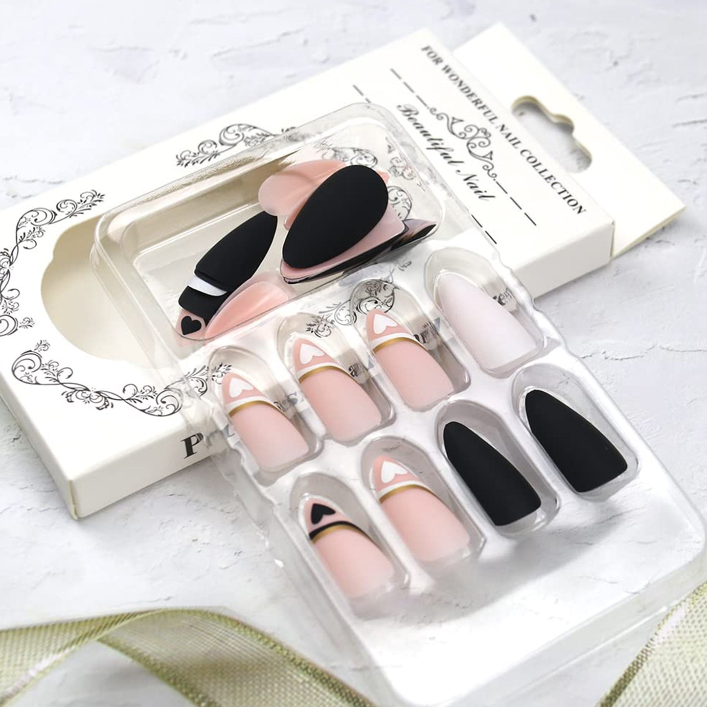 Heart Almond Medium Press-on Nails