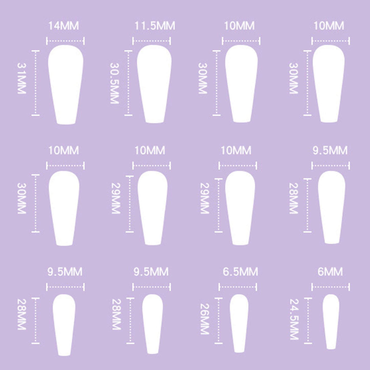 Matte Red and White Long Ballerina Press-on Nails