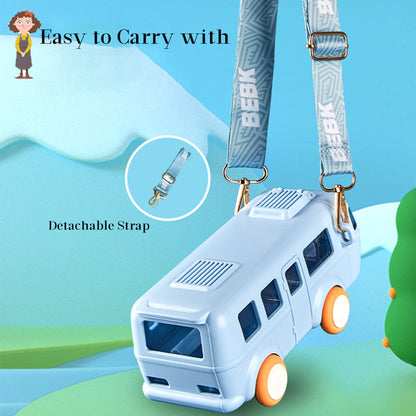 16.9oz Cute Shuttle Bus Shaped Cup with Straw