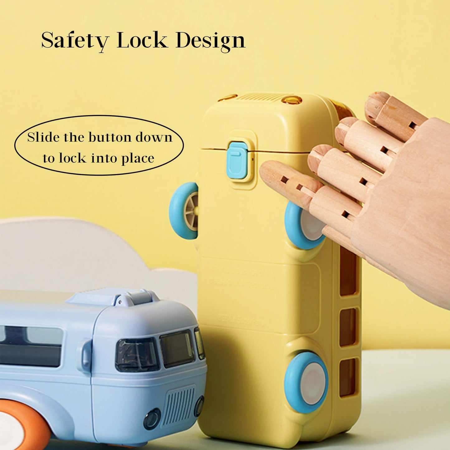 16.9oz Cute Shuttle Bus Shaped Cup with Straw