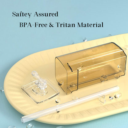 16.9oz Cute Shuttle Bus Shaped Cup with Straw