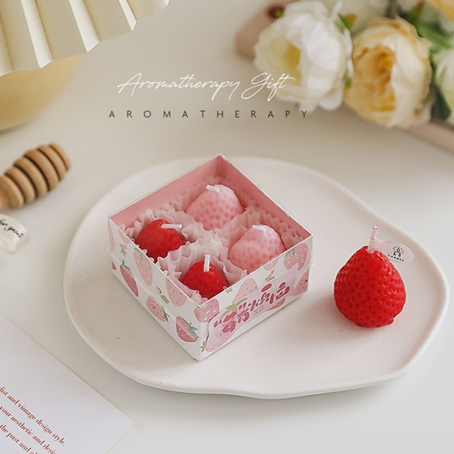 Adorable Strawberry Shape Aromatherapy Candle