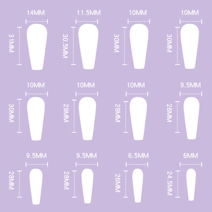 Glossy Blue Glitter Long Ballerina Press-on Nails