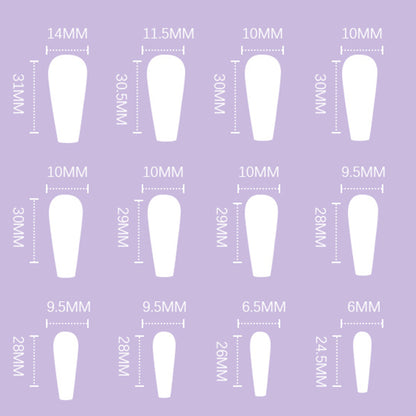 Glossy Blue Sky Clouds Long Ballet Press-on Nails