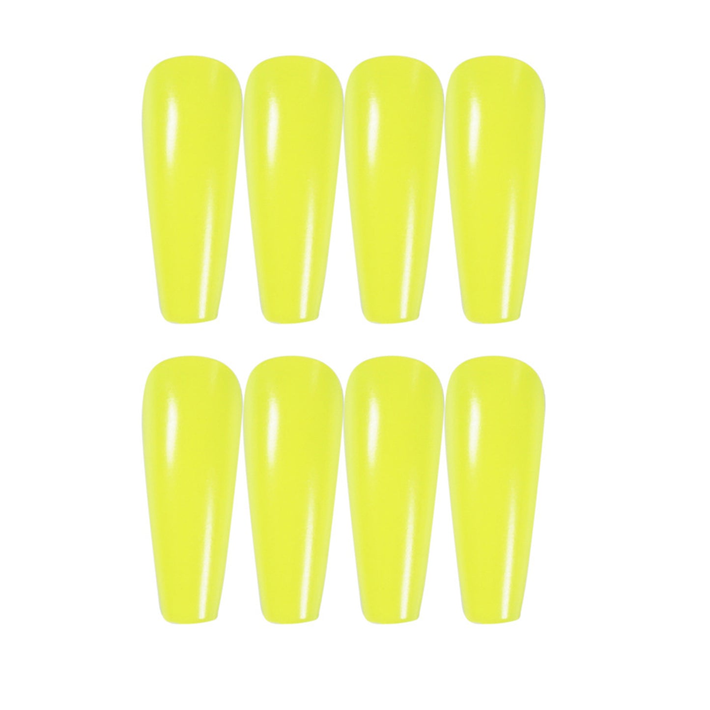 Bright Neon Yellow Long Ballerina Press-on Nails