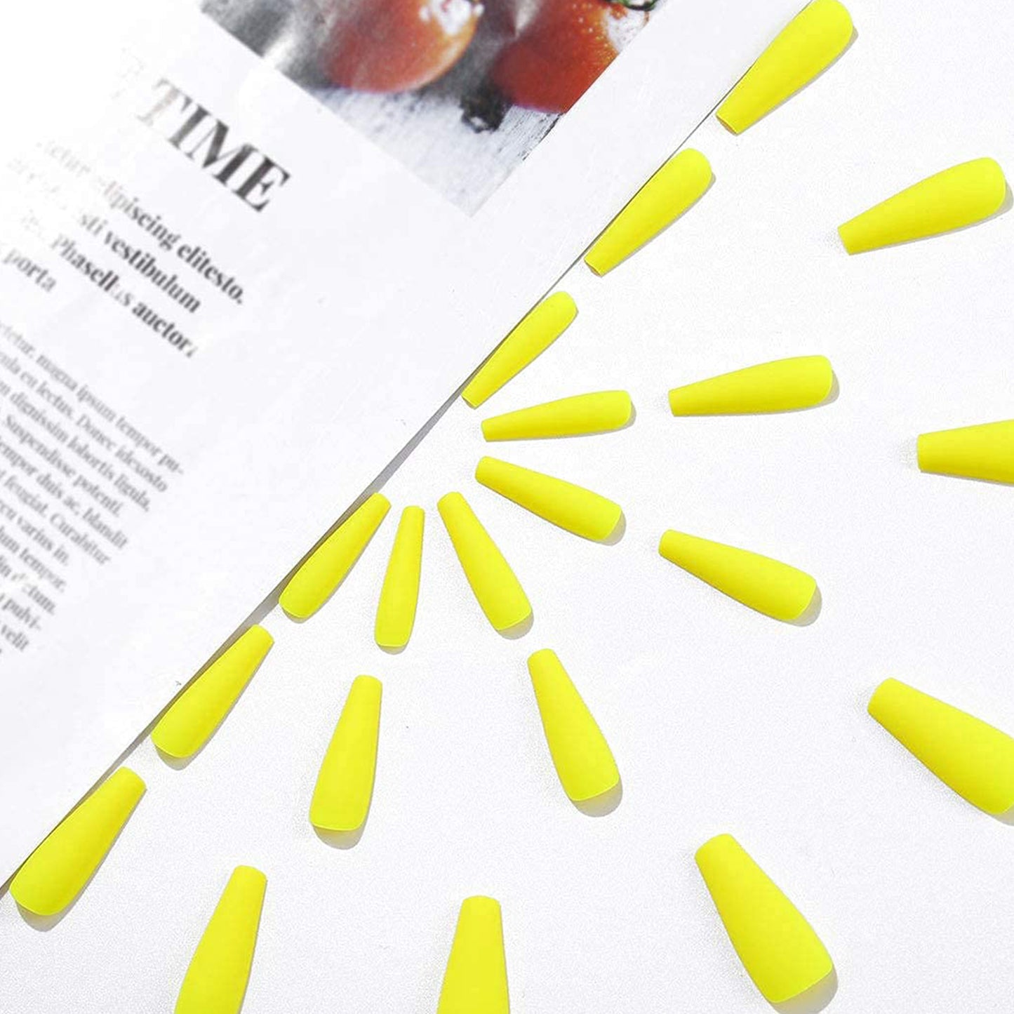 Bright Neon Yellow Long Ballerina Press-on Nails
