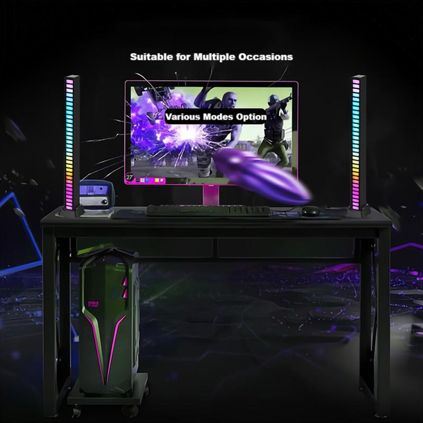 Voice-Activated Music Sync Atmosphere RGB LED Light Bar.