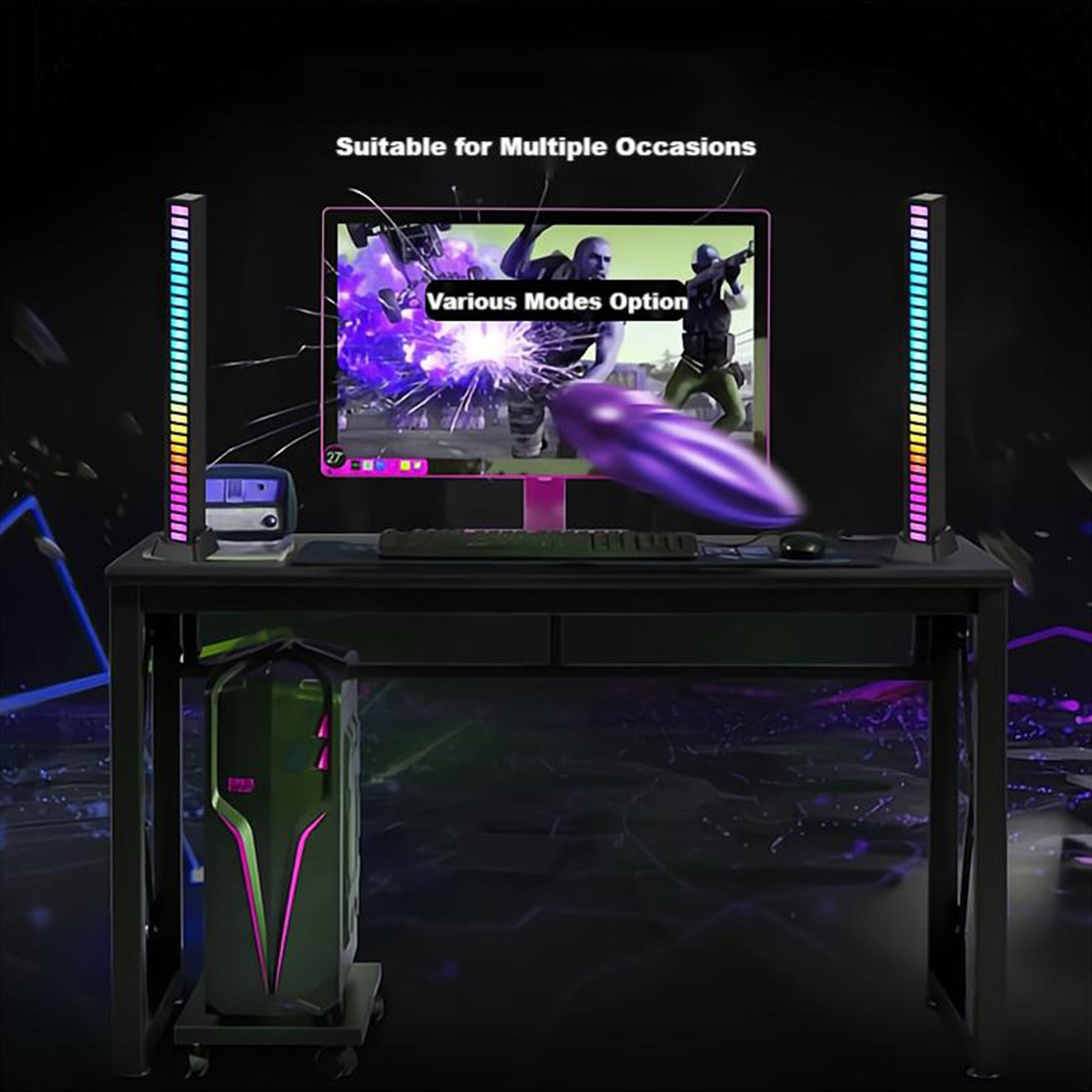 Voice-Activated Music Sync Atmosphere RGB LED Light Bar.