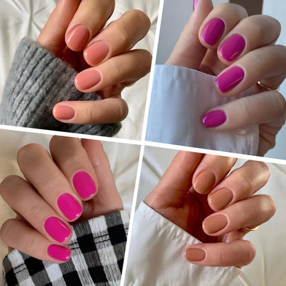 Color Fusion Short Round Head Press-On Nails