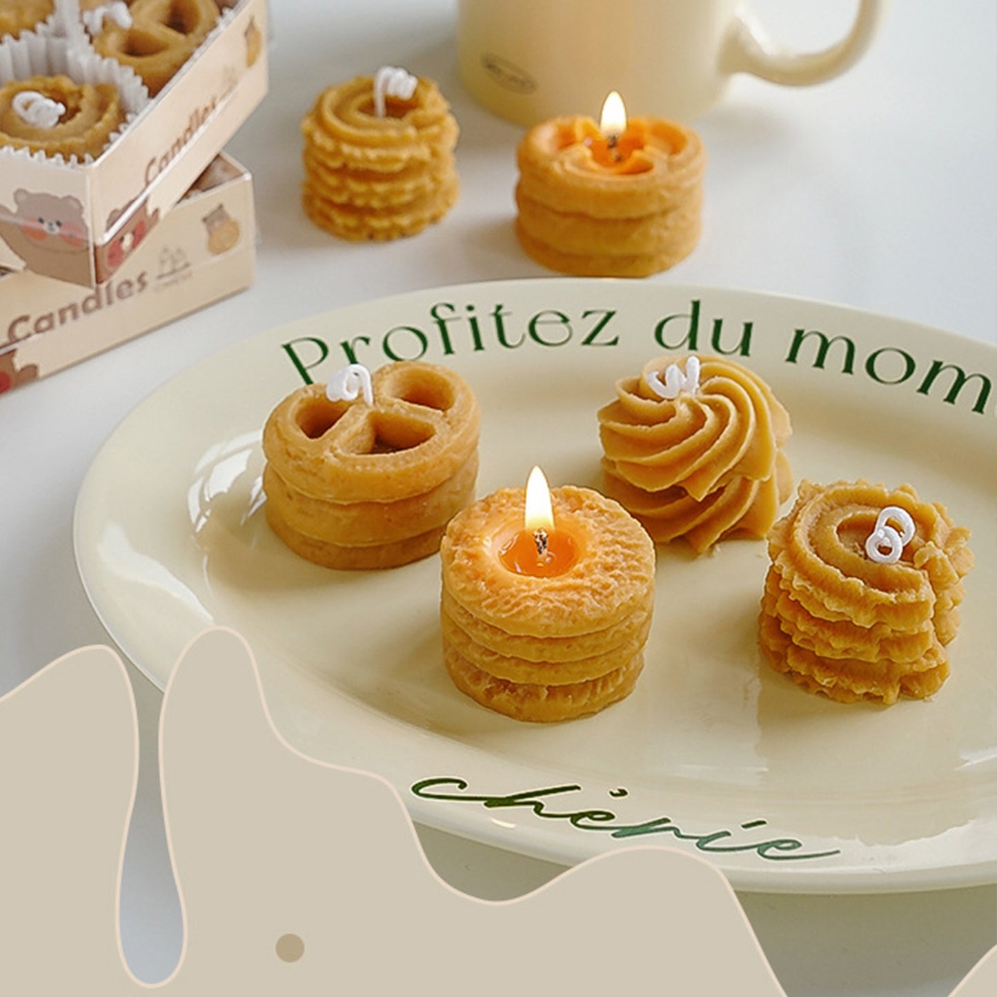 Cookie Biscuit Scented Candle Coffee Milk Scent