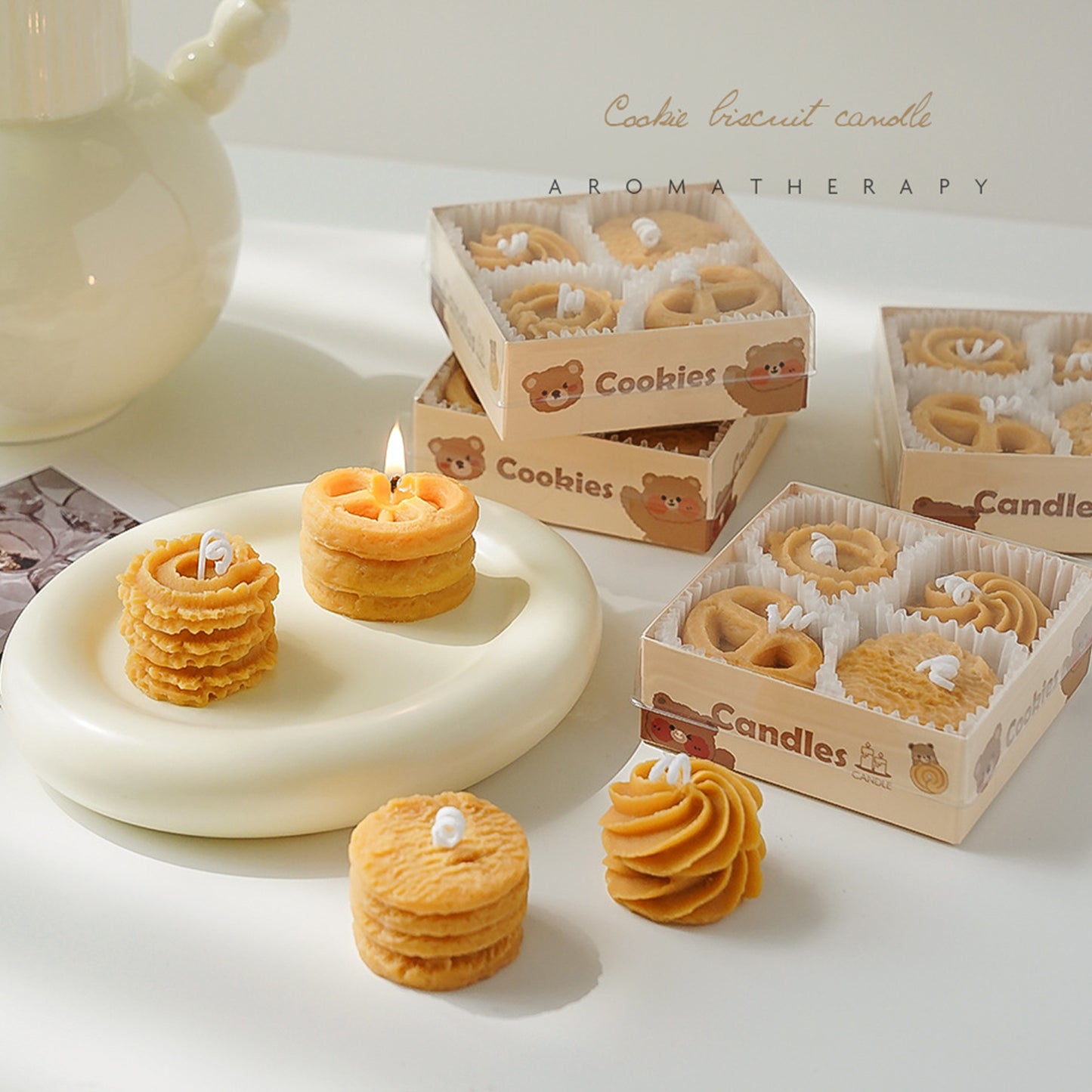 Cookie Biscuit Scented Candle Coffee Milk Scent