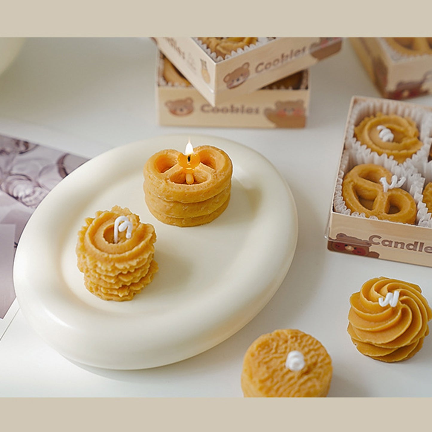 Cookie Biscuit Scented Candle Coffee Milk Scent