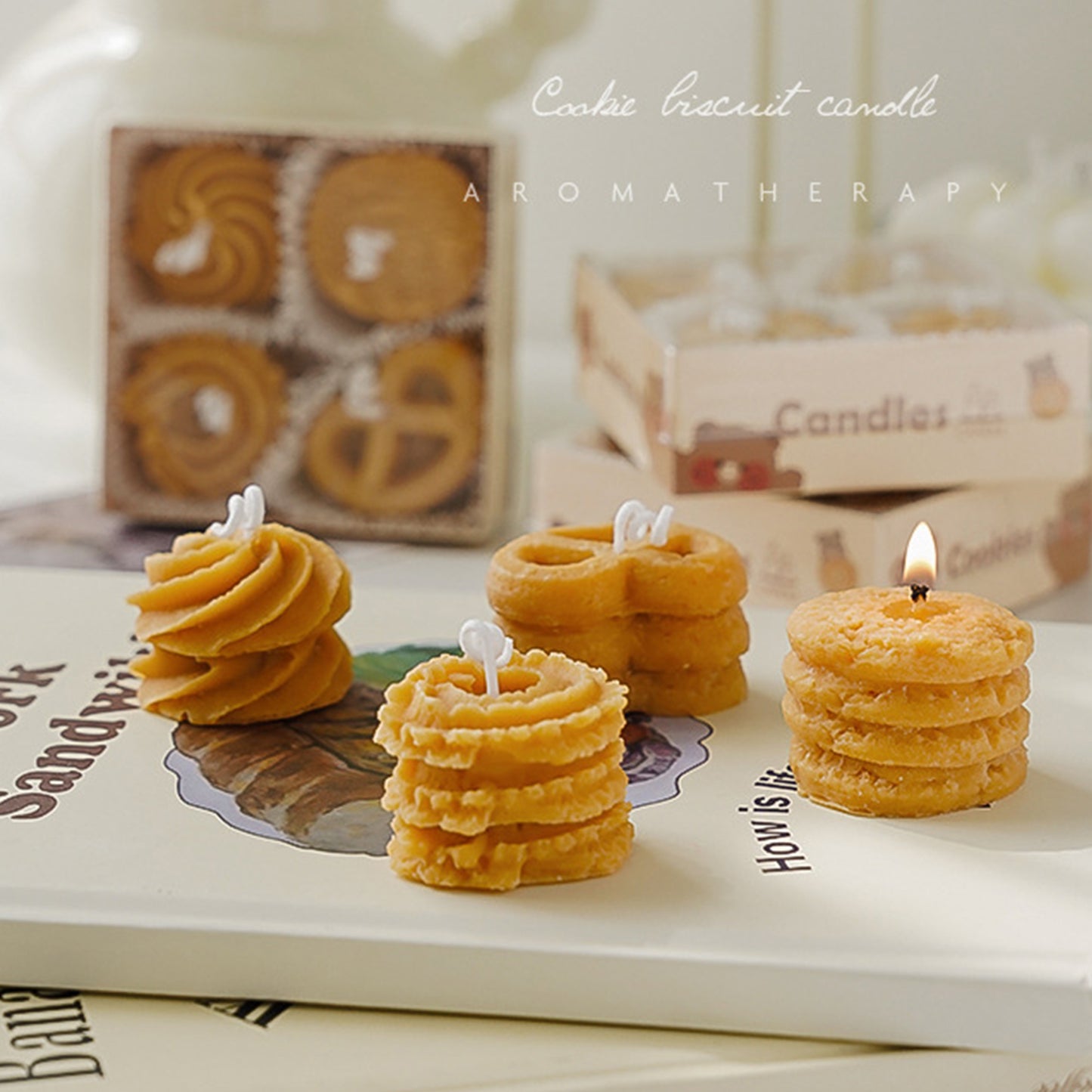 Cookie Biscuit Scented Candle Coffee Milk Scent