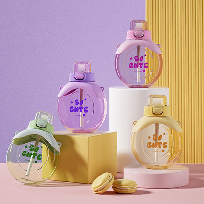 Creative Summer Water Bottle With Silicone Straw