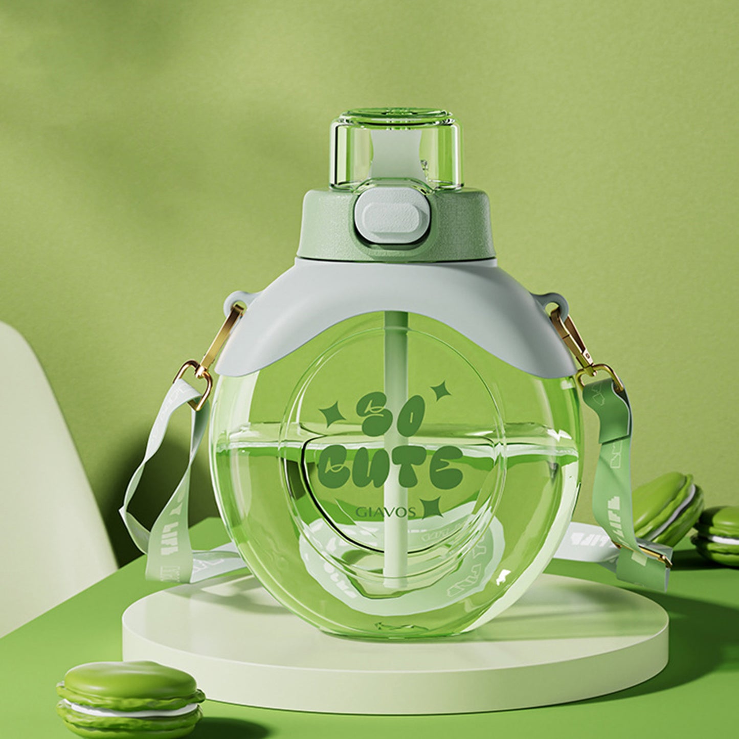 Creative Summer Water Bottle With Silicone Straw