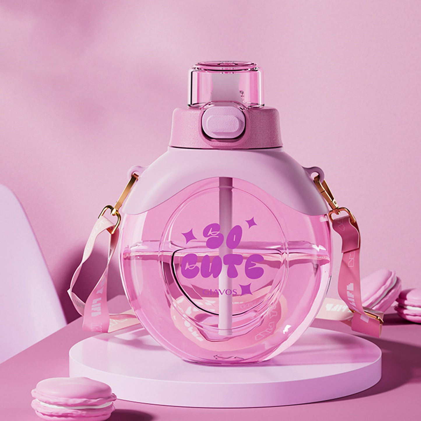 Creative Summer Water Bottle With Silicone Straw