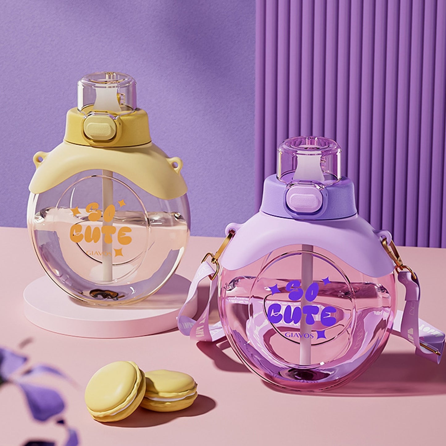 Creative Summer Water Bottle With Silicone Straw