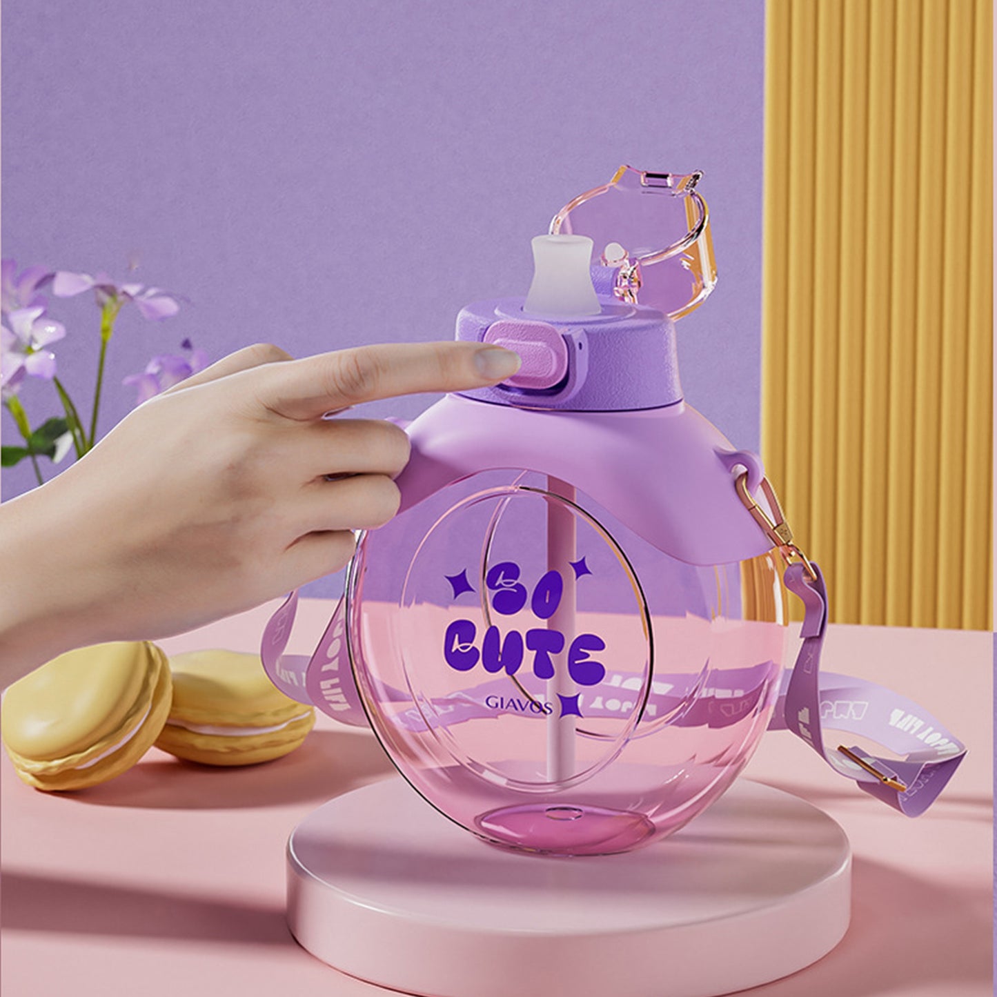 Creative Summer Water Bottle With Silicone Straw