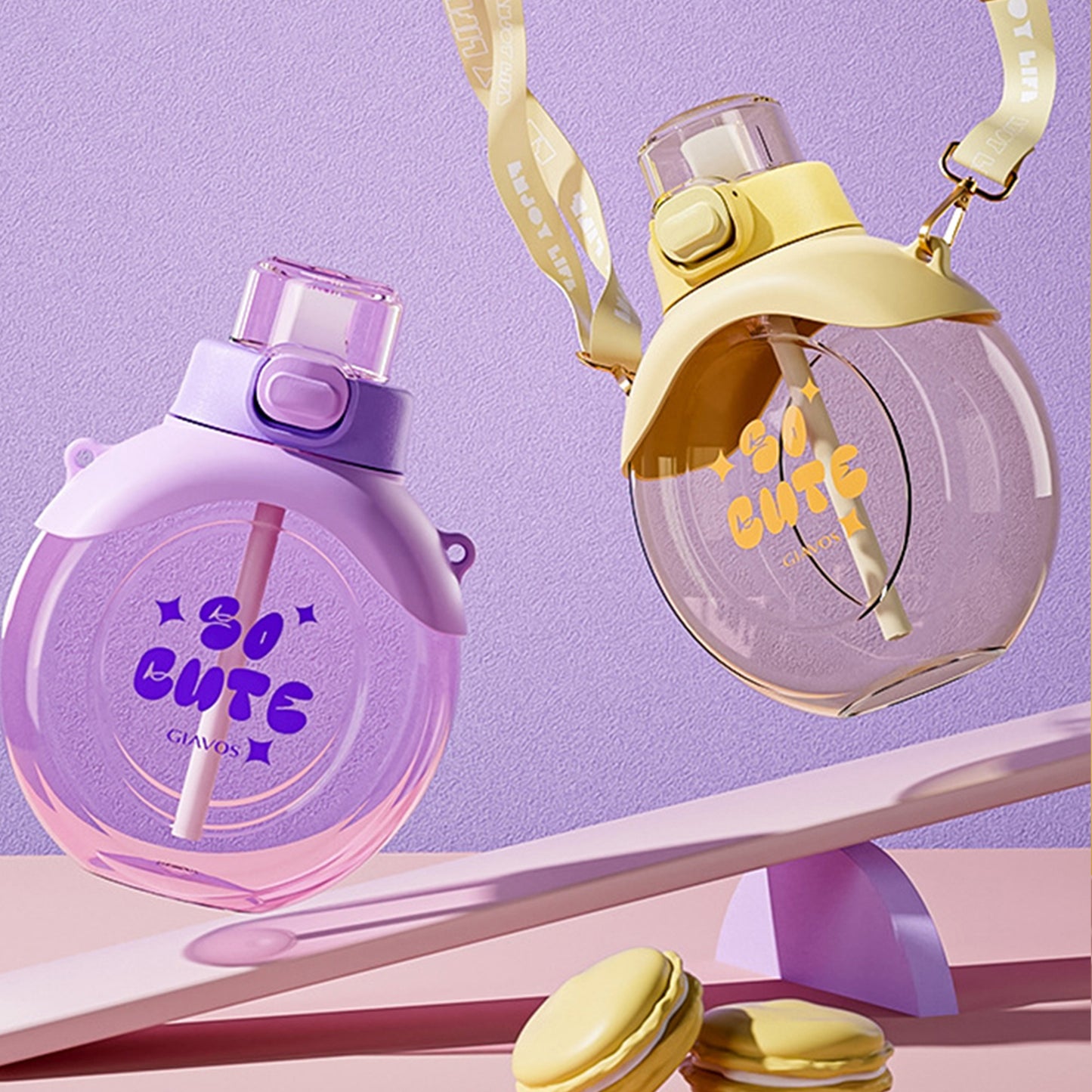 Creative Summer Water Bottle With Silicone Straw