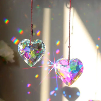 Crystal Heart Suncatcher Prism Crafts Rainbow Maker