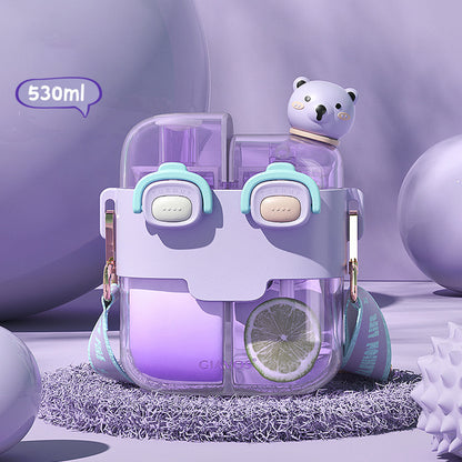 Cartoon Double Drinking Water Bottle Tube