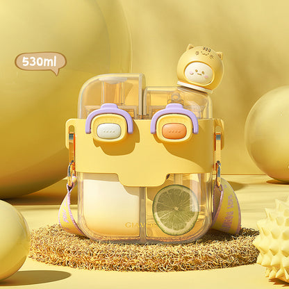 Cartoon Double Drinking Water Bottle Tube