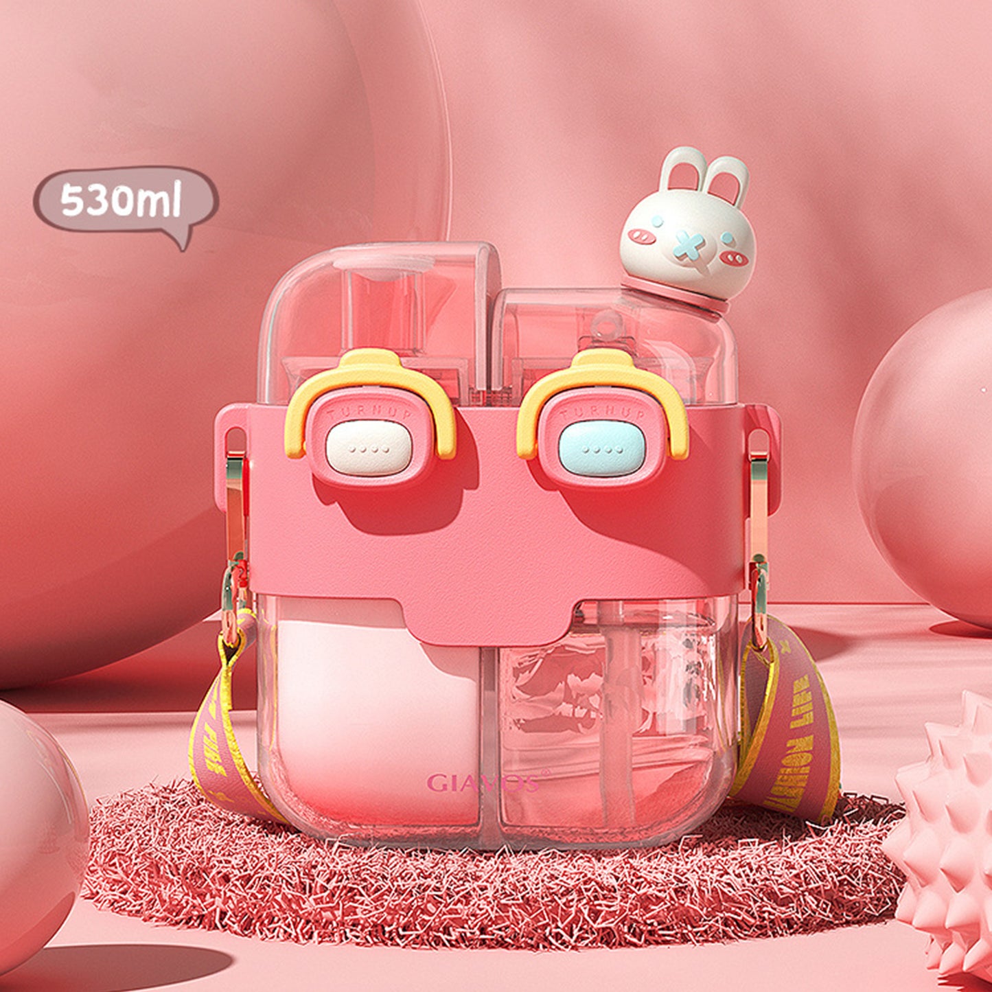 Cartoon Double Drinking Water Bottle Tube