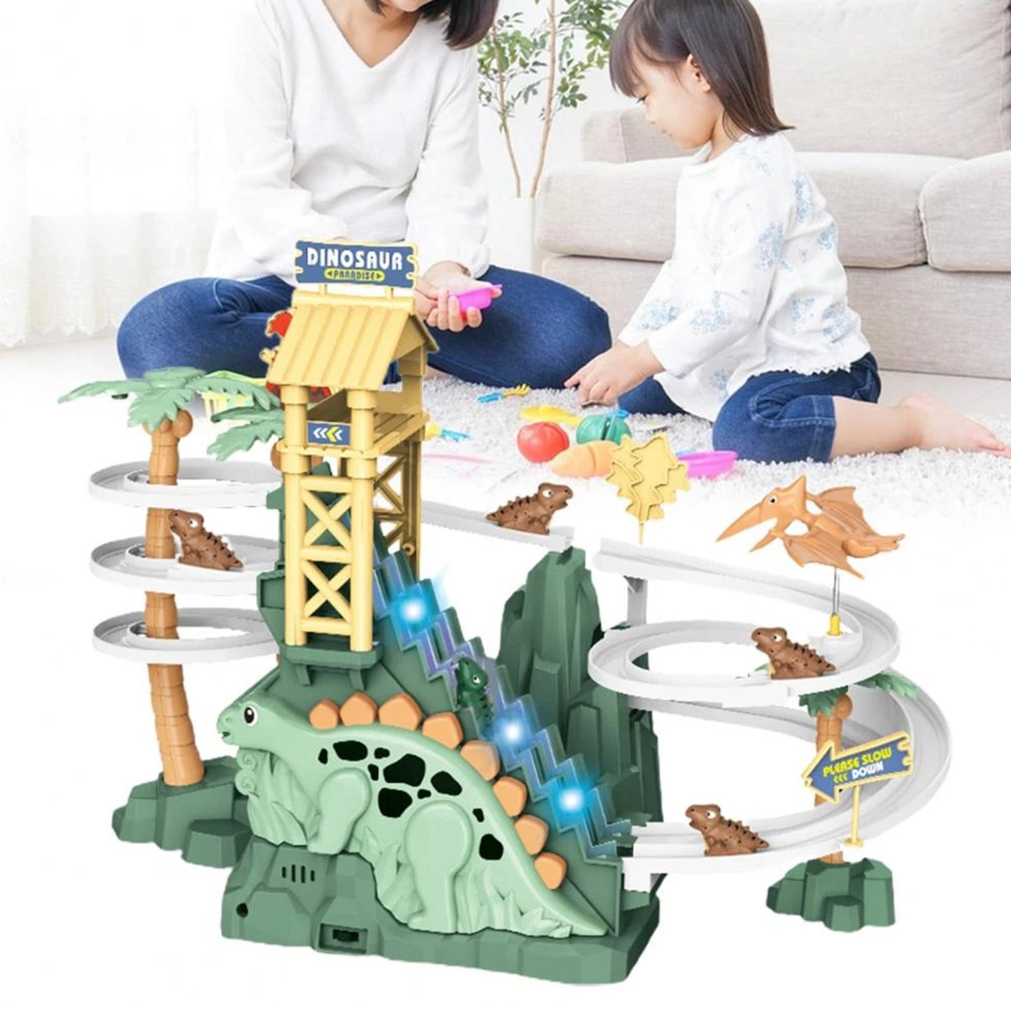 Interactive Electric Dinosaur Track Toys with Lights