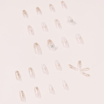 Enchanting Butterfly Fairy Almond Long Press-On Nails