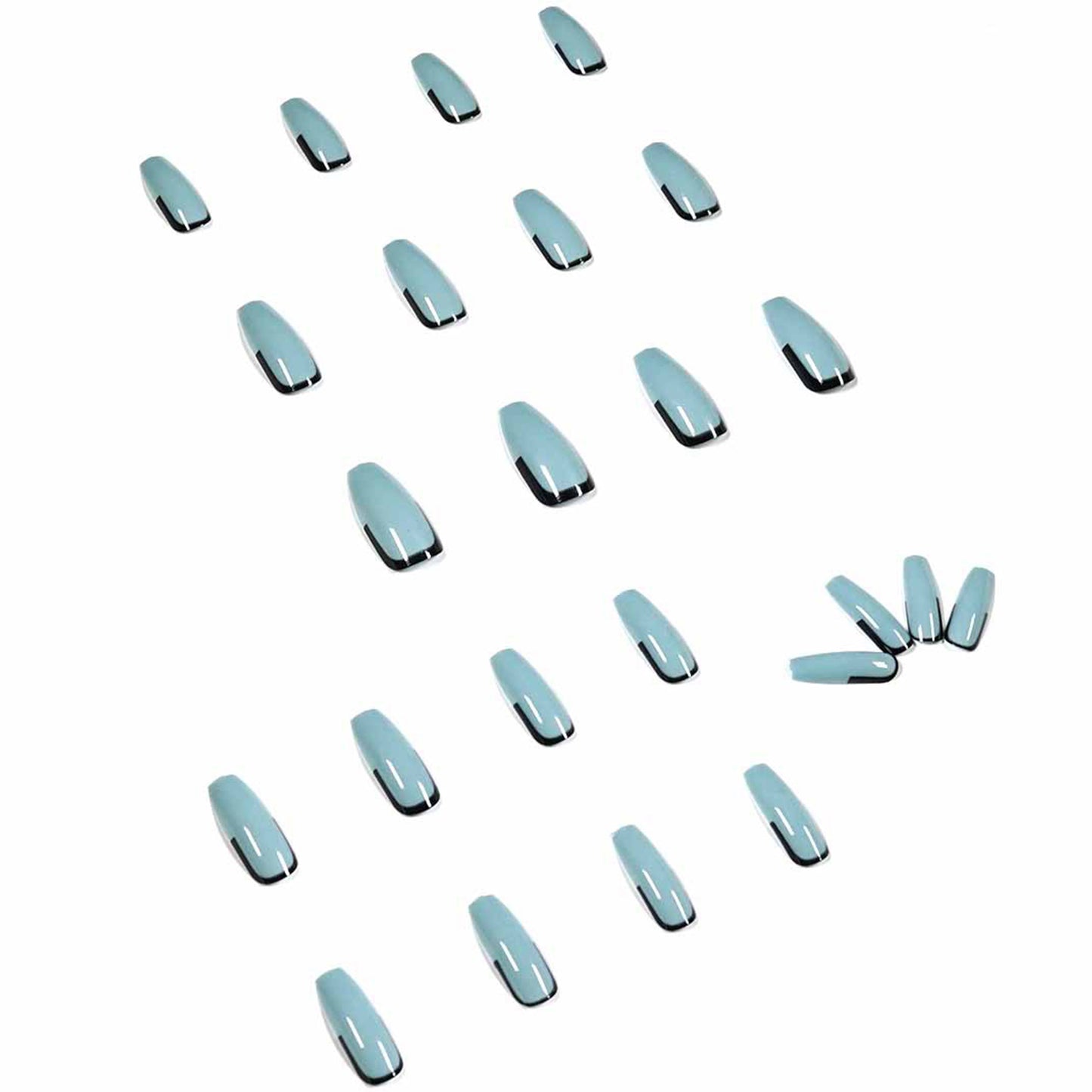 French Black Long Ballerina Press-on Nails