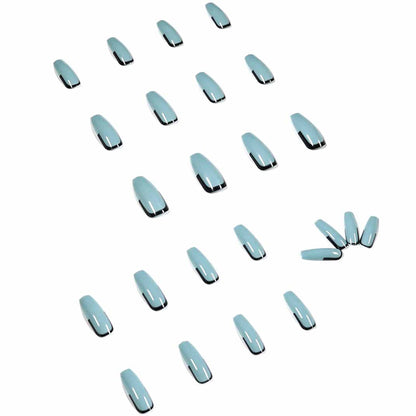 French Black Long Ballerina Press-on Nails