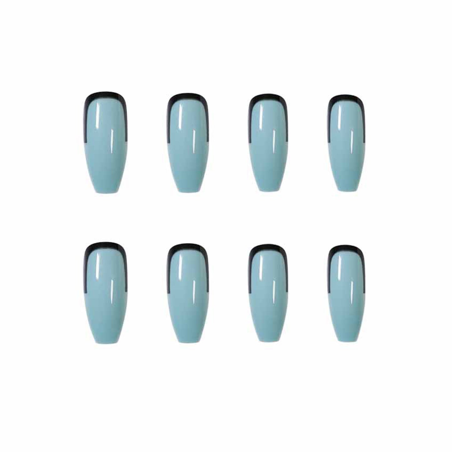 French Black Long Ballerina Press-on Nails