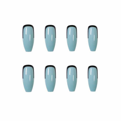 French Black Long Ballerina Press-on Nails