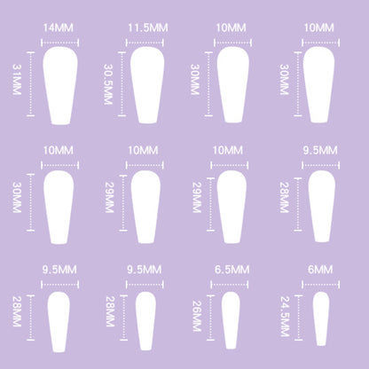 French Black Long Ballerina Press-on Nails