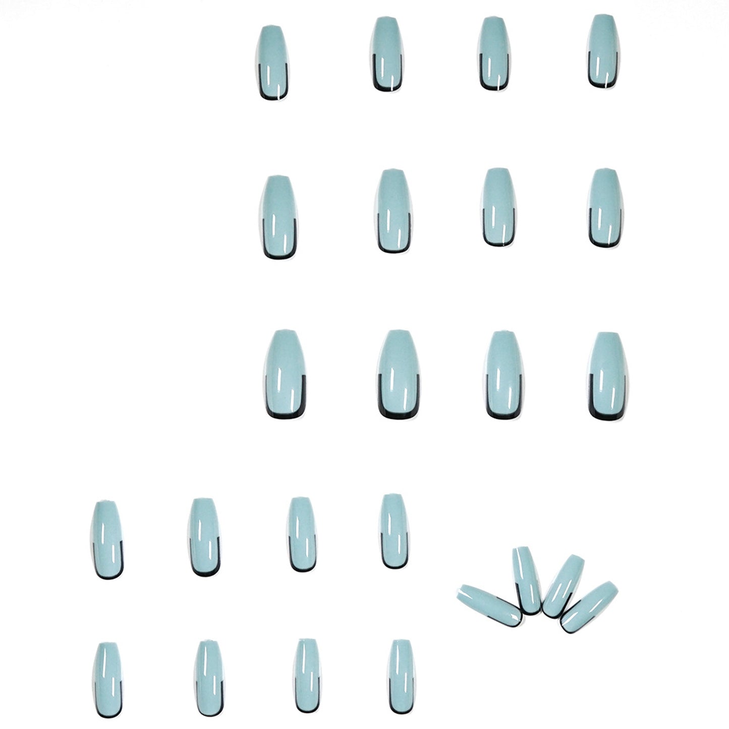 French Black Long Ballerina Press-on Nails