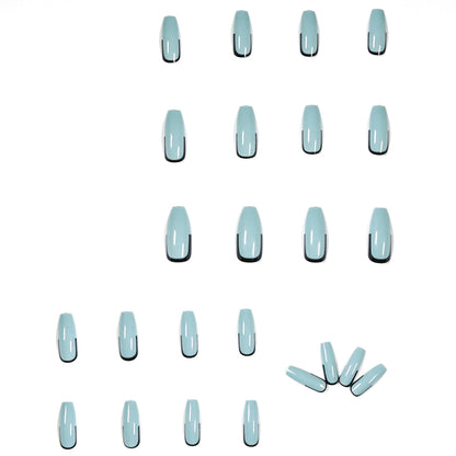 French Black Long Ballerina Press-on Nails