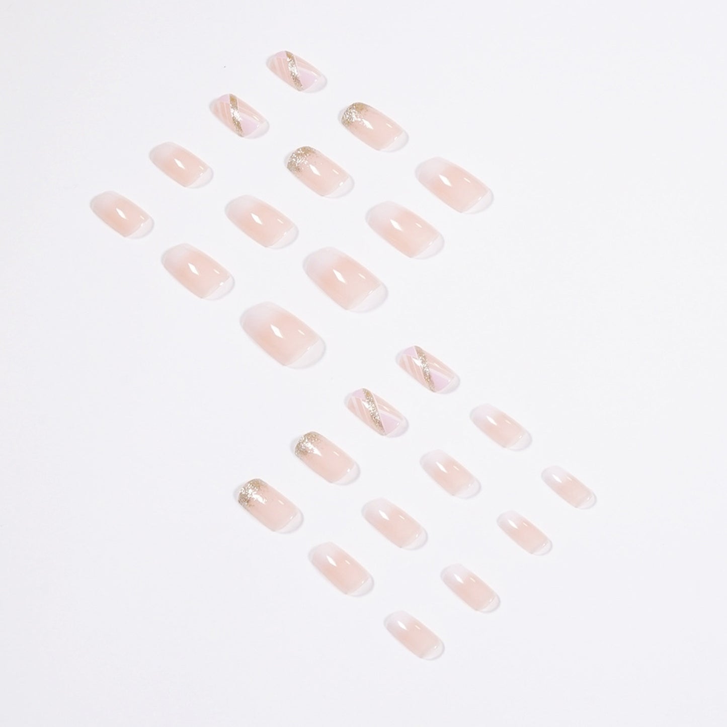 French-Style Medium Square Press-On Nails