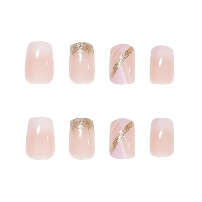 French-Style Medium Square Press-On Nails