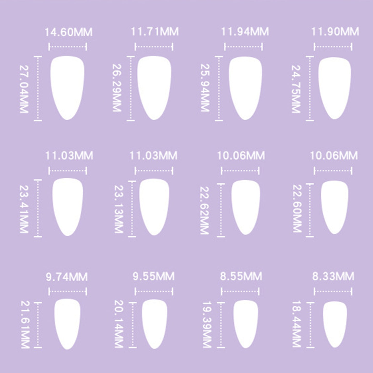 French Swirls Medium Press-On Nails 24 Pcs