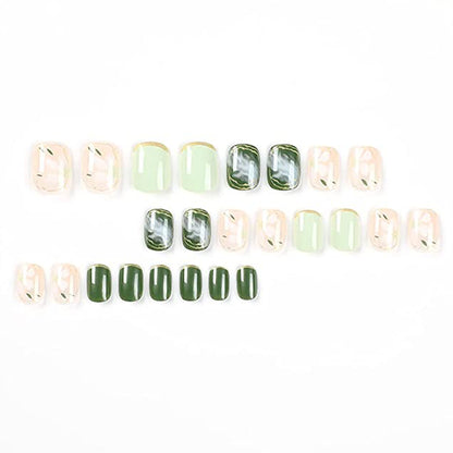 Glossy Short Square Press-on Nails