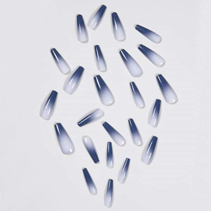 Stunning Gray Gradient Long Ballerina Press-on Nails