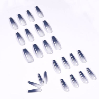 Stunning Gray Gradient Long Ballerina Press-on Nails
