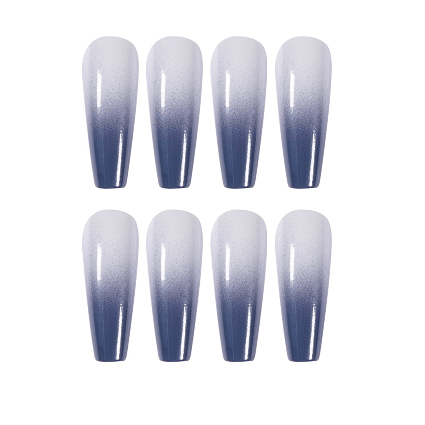 Stunning Gray Gradient Long Ballerina Press-on Nails