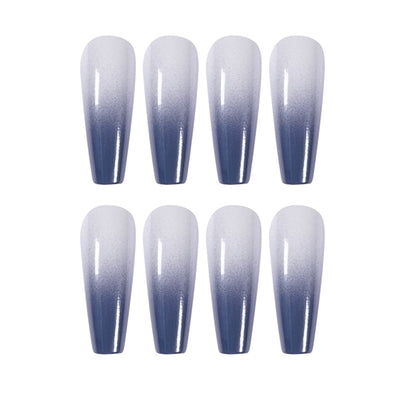 Stunning Gray Gradient Long Ballerina Press-on Nails
