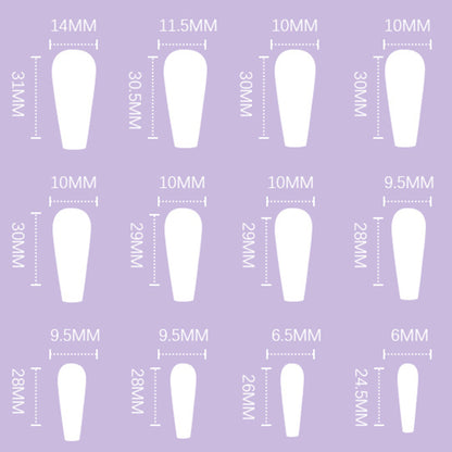 Stunning Gray Gradient Long Ballerina Press-on Nails