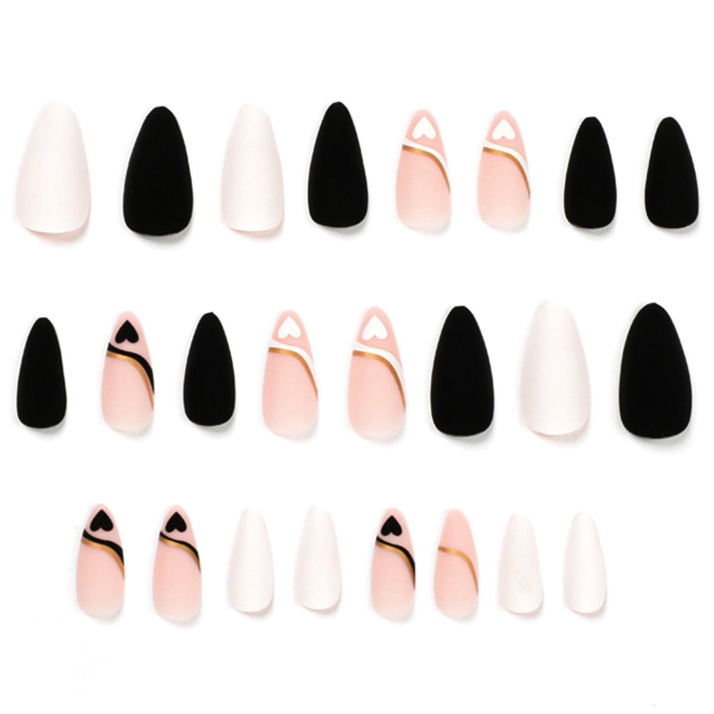 Heart Almond Medium Press-on Nails