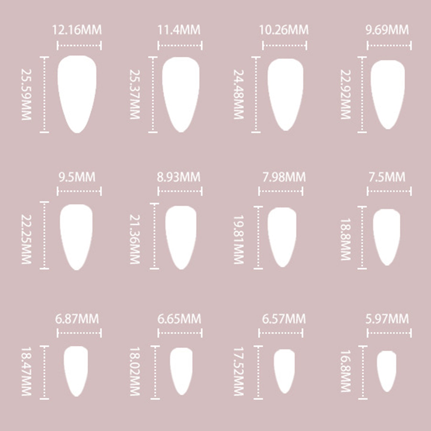 Heart Almond Medium Press-on Nails