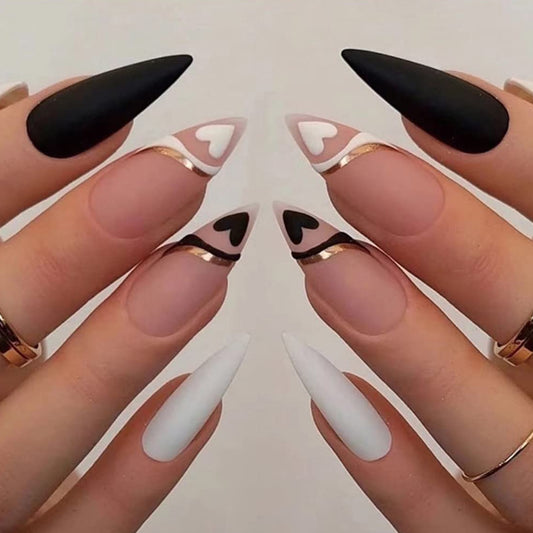 Heart Almond Medium Press-on Nails