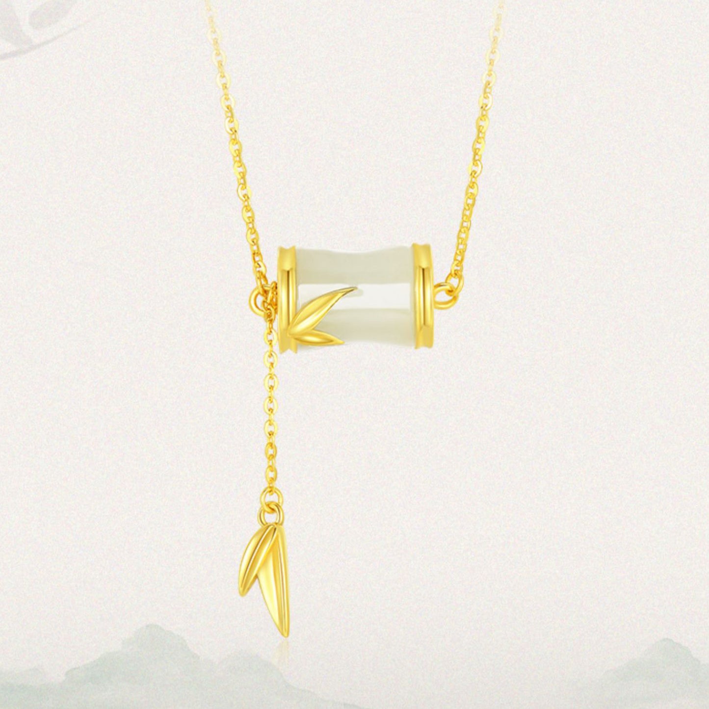 Jade Bamboo Knots Jewelry Set Natural Hetian Jade